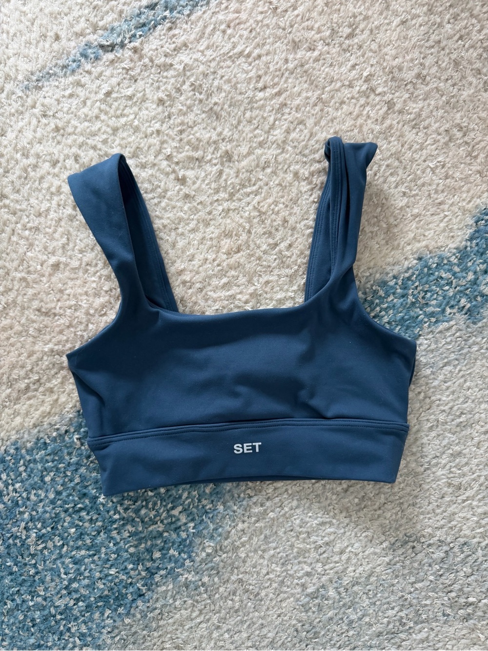 SET active Women's Navy Blue Scoop Sports Bra